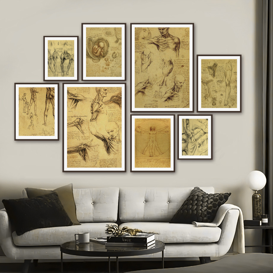 Office Furniture York - レトロな芸術のキャンバス絵画,北欧のポスターとプリント,壁の写真,家の装飾,医療解剖学,ダヴィンチの写真,病院とオフィス
