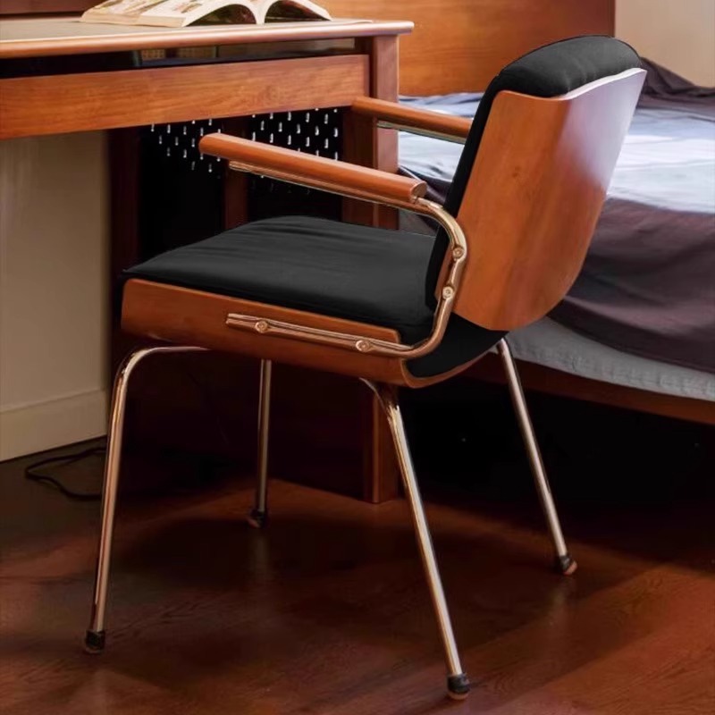 Office Furniture Second Hand - 無垢材背もたれ付きダイニングチェアデスク化粧家具スツールシングルホーム中古オフィスソファチェア