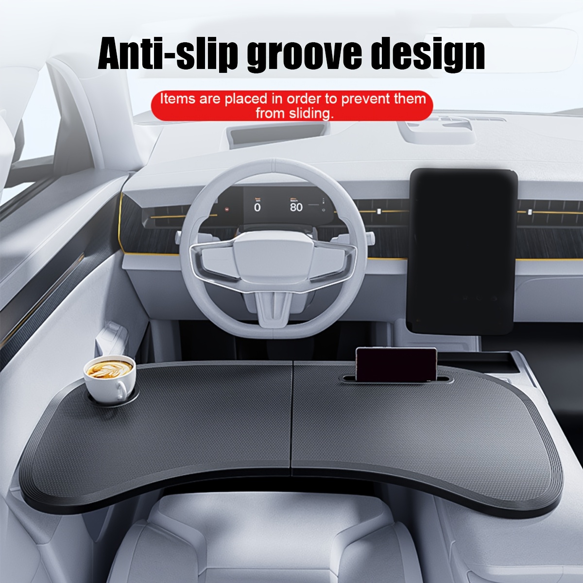Office Furniture Direct - 1 個車用折りたたみ式ステアリングホイールテーブル車用収納テーブル車用オフィス収納アーティファクト車用ポータブル折りたたみテーブル折りたたみ式