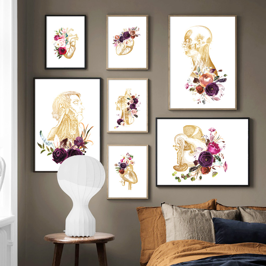 レトロな筋肉の解剖学のキャンバスの絵画,北欧のポスターとプリ - Office Furniture York のレビューと価格