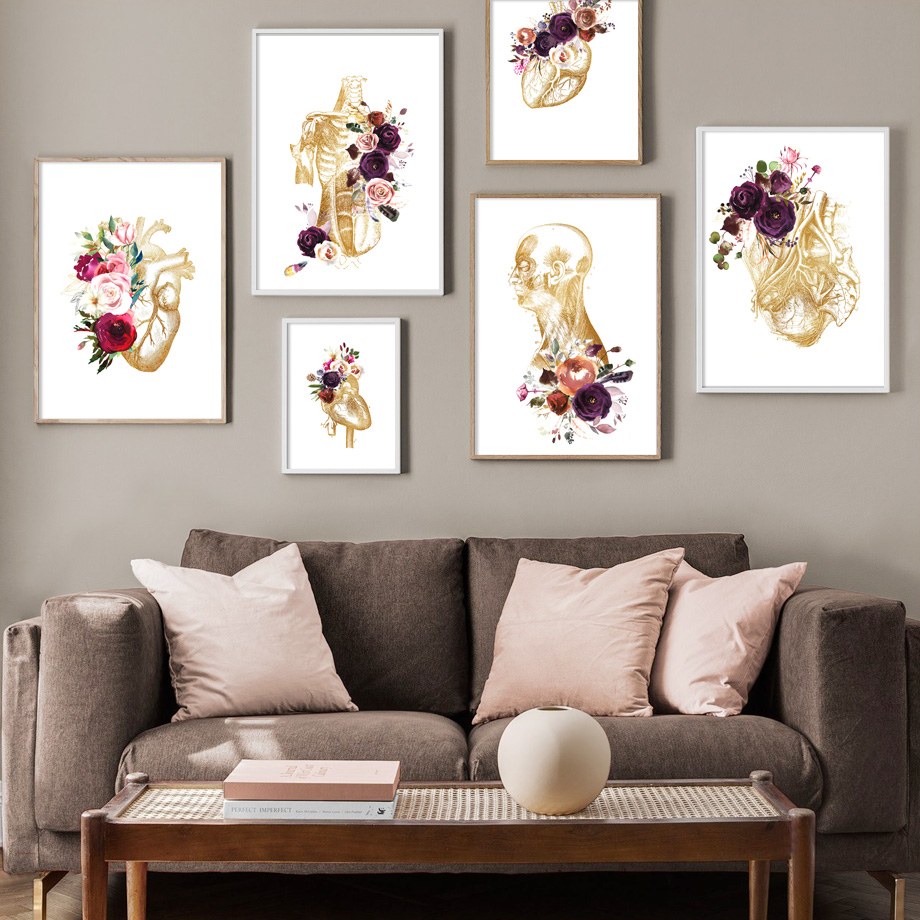 レトロな筋肉の解剖学のキャンバスの絵画,北欧のポスターとプリ - Office Furniture York のレビューと価格